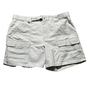 Columbia PFG Mens Gray Cargo Fishing Shorts Size L 6 Inch Inseam Utility Outdoor